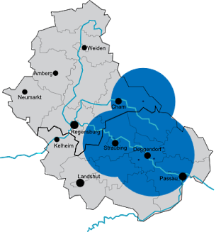 Regionale Abdeckungskarte